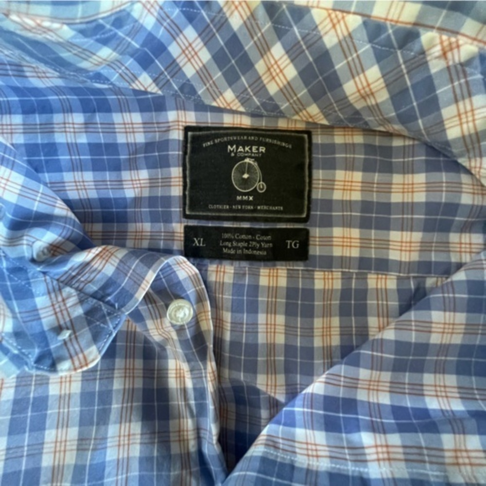 Maker And Company Button Front Shirt Plaid Mens XL Cotton - Picture 3 of 5